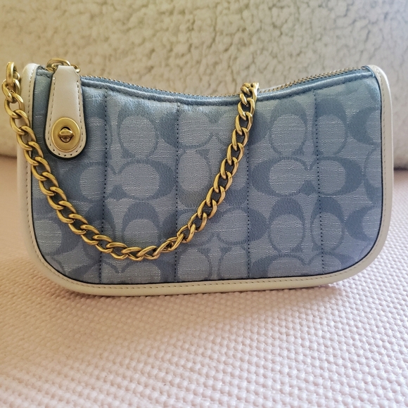 Coach Handbags - SOLD - Coach Swinger 20 Quilted Chambray Denim Mini Bag